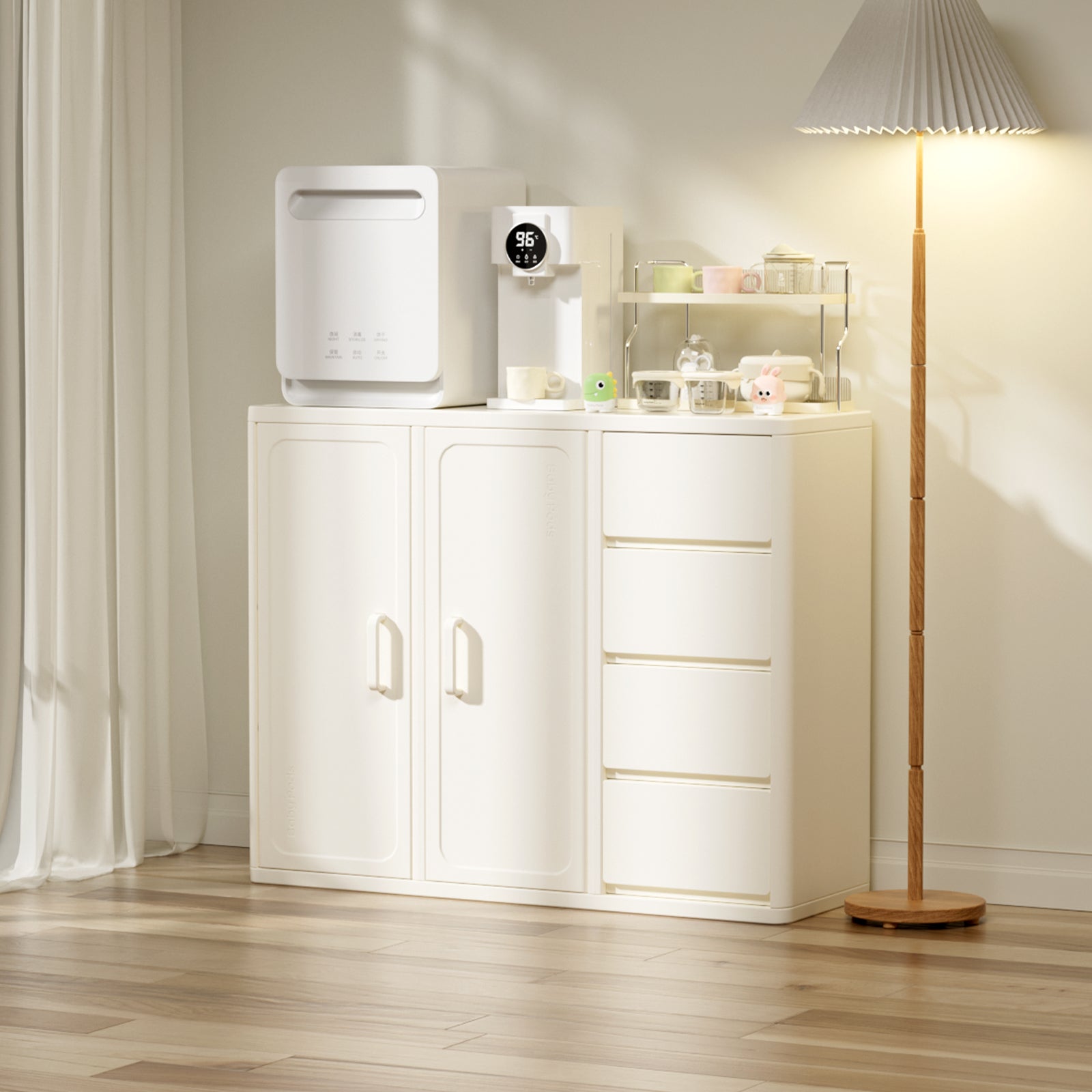 Newborn Feeding Table with Cabinet Storage Wardrobe with Drawers Designs Kids Room Toy Clothing Storage Organizer Shelf Kids Wardrobe