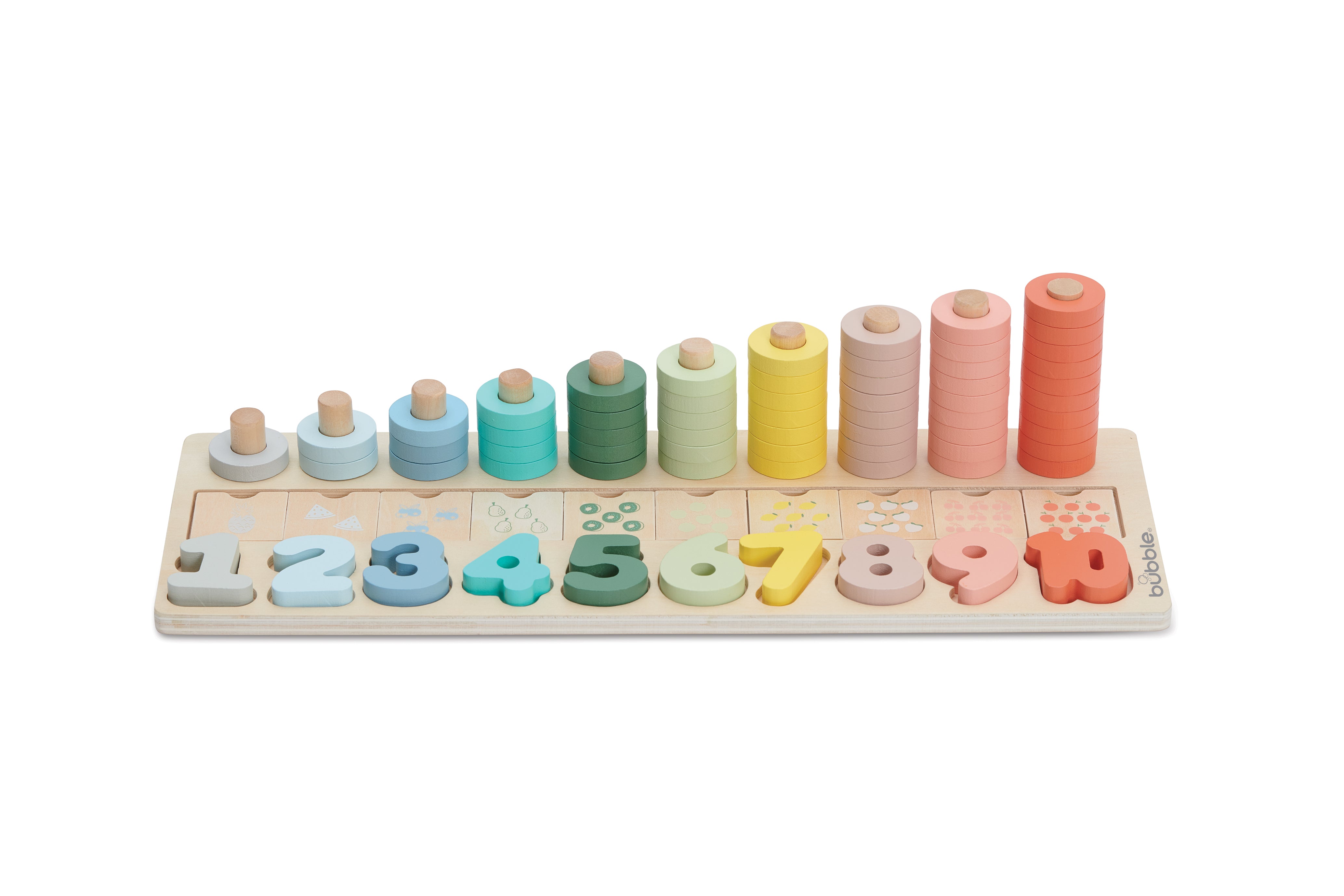 Bubble Wooden Numbers & Blocks Counting Set
