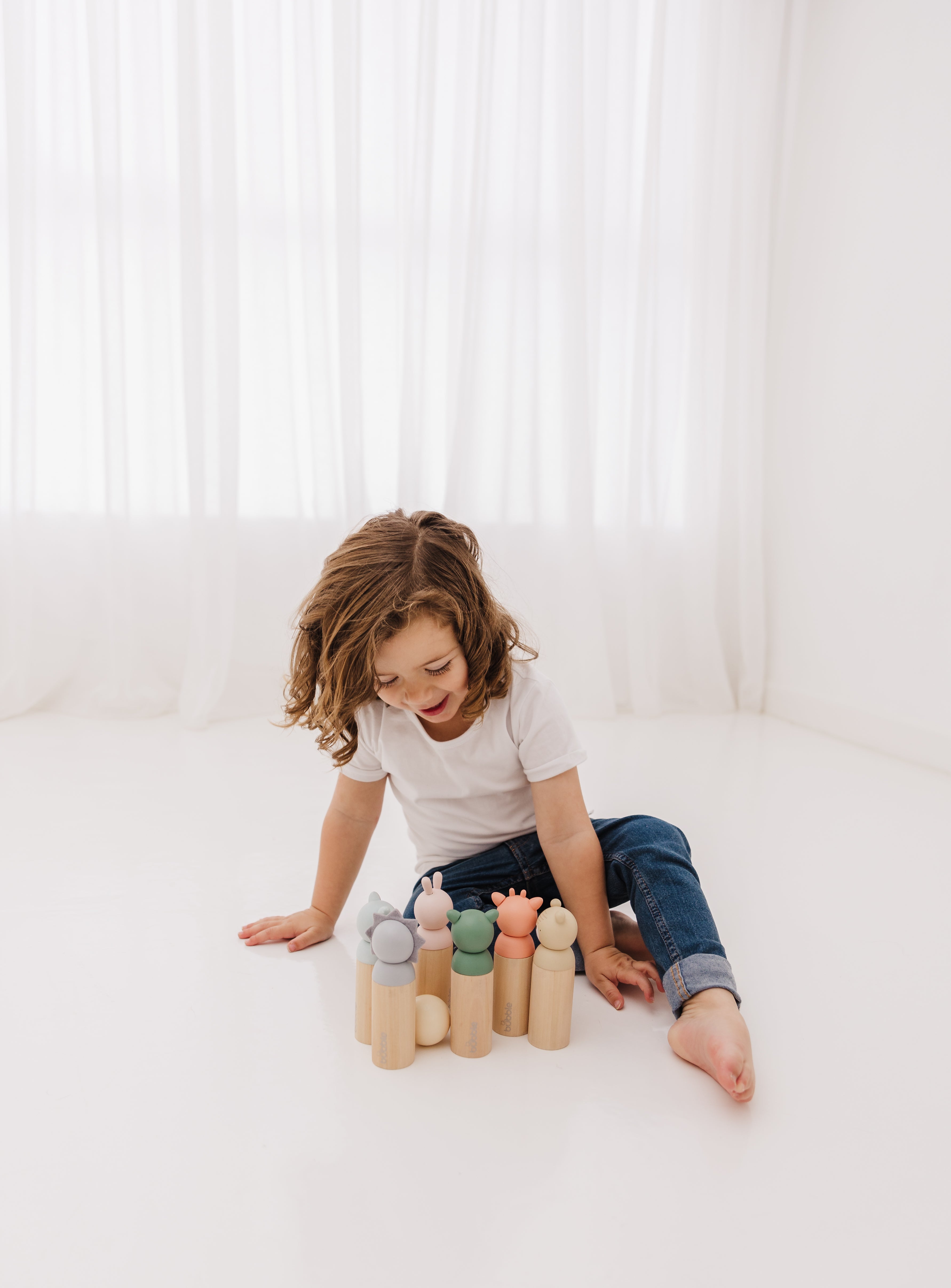 Bubble Wooden Animal Bowling Set