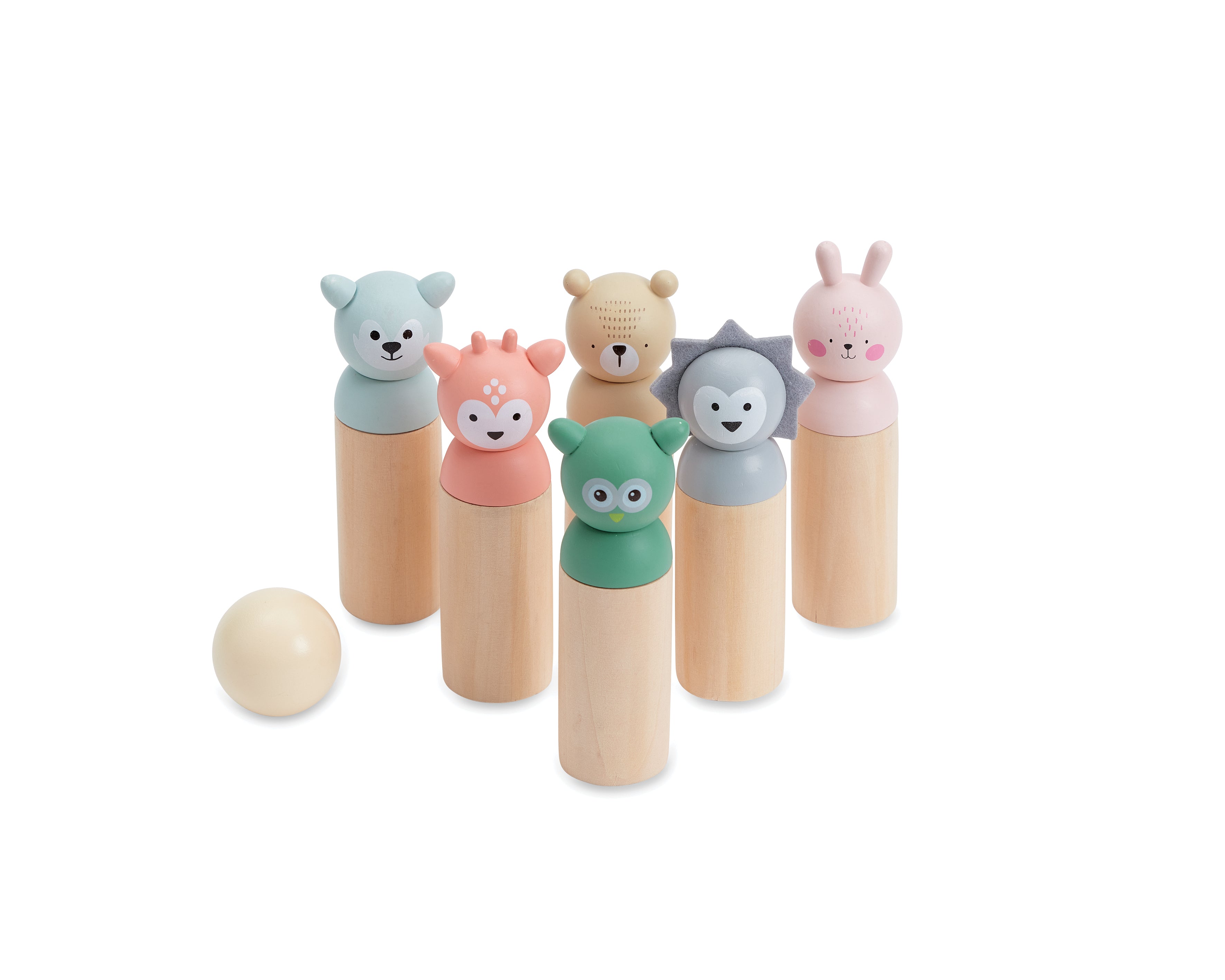 Bubble Wooden Animal Bowling Set