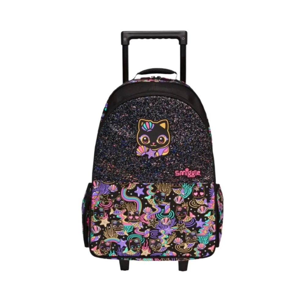 SMIGGLE Black Cat Trolley Backpack