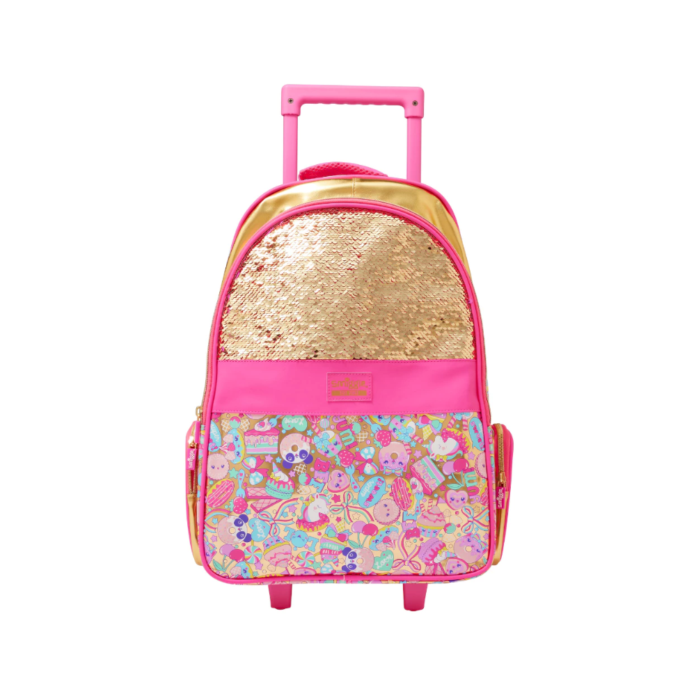 SMIGGLE Party Fun Shimmering Golden Trolley Backpack
