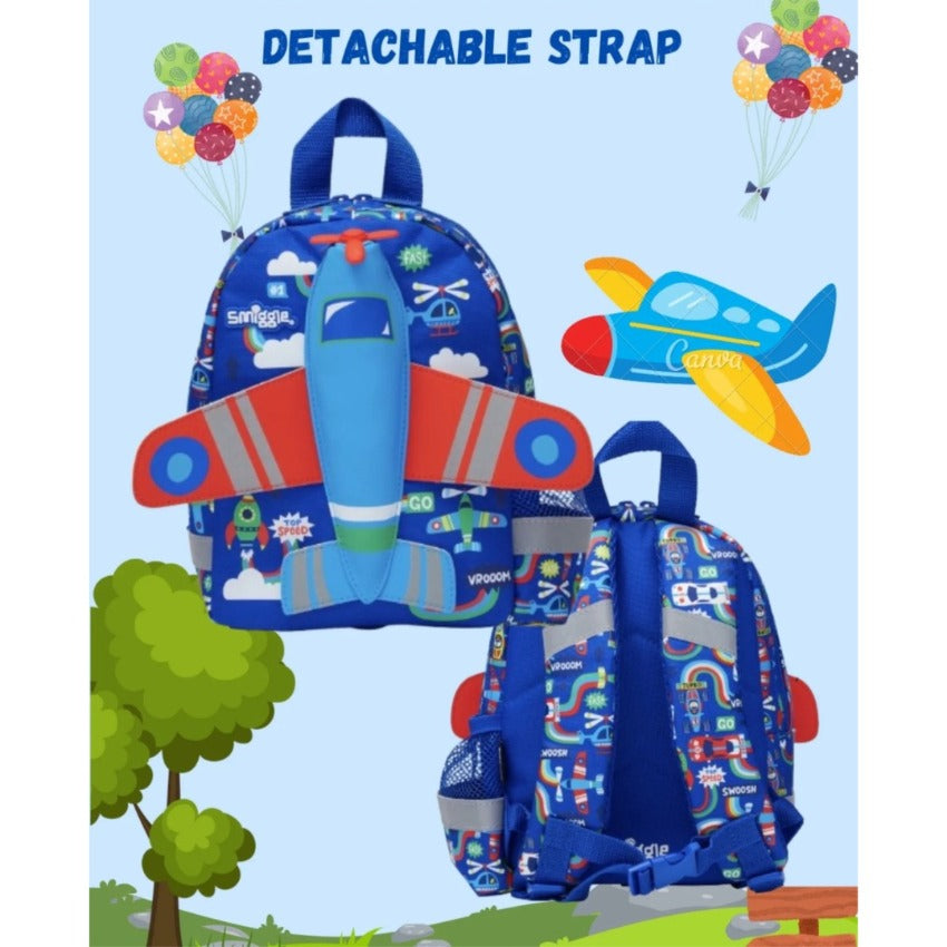 SMIGGLE Aeroplane Teeny Tiny Backpack With Detachable Plush