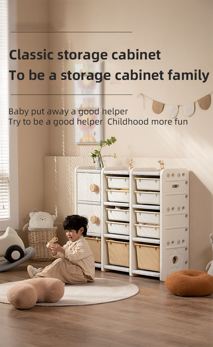 Kids' Furniture: Book and Toy Organizer with Storage Shelves, Shelf Rack, and Cabinet