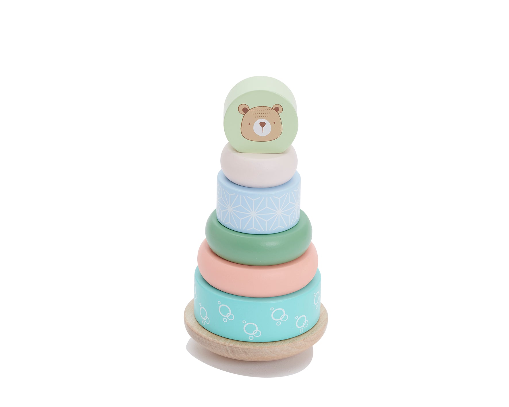 Bubble Wooden Bear Stacking Rings