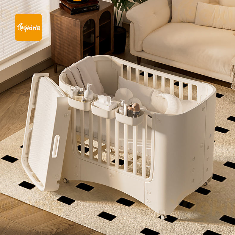 Multi-Function Newborn Cot Bed with Changing Table
