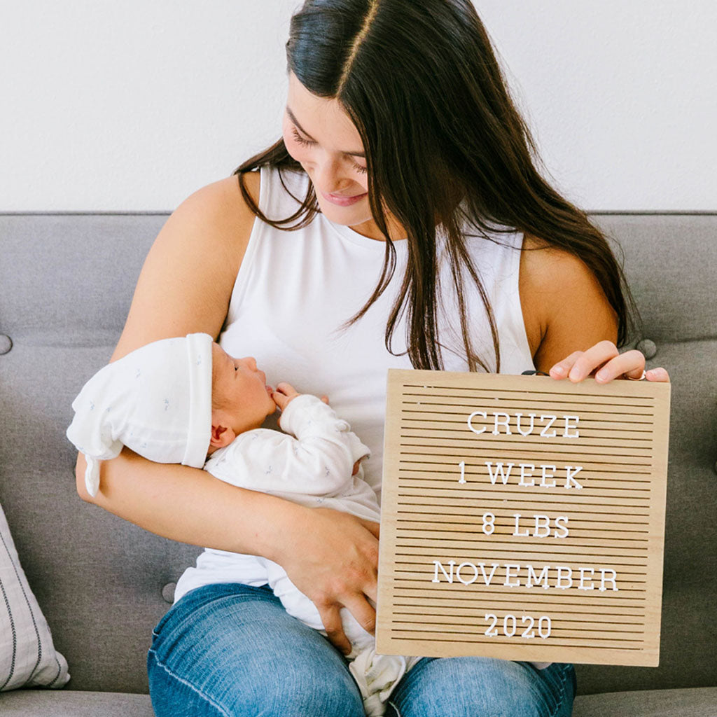 Pearhead Wooden Letterboard Set - Natural