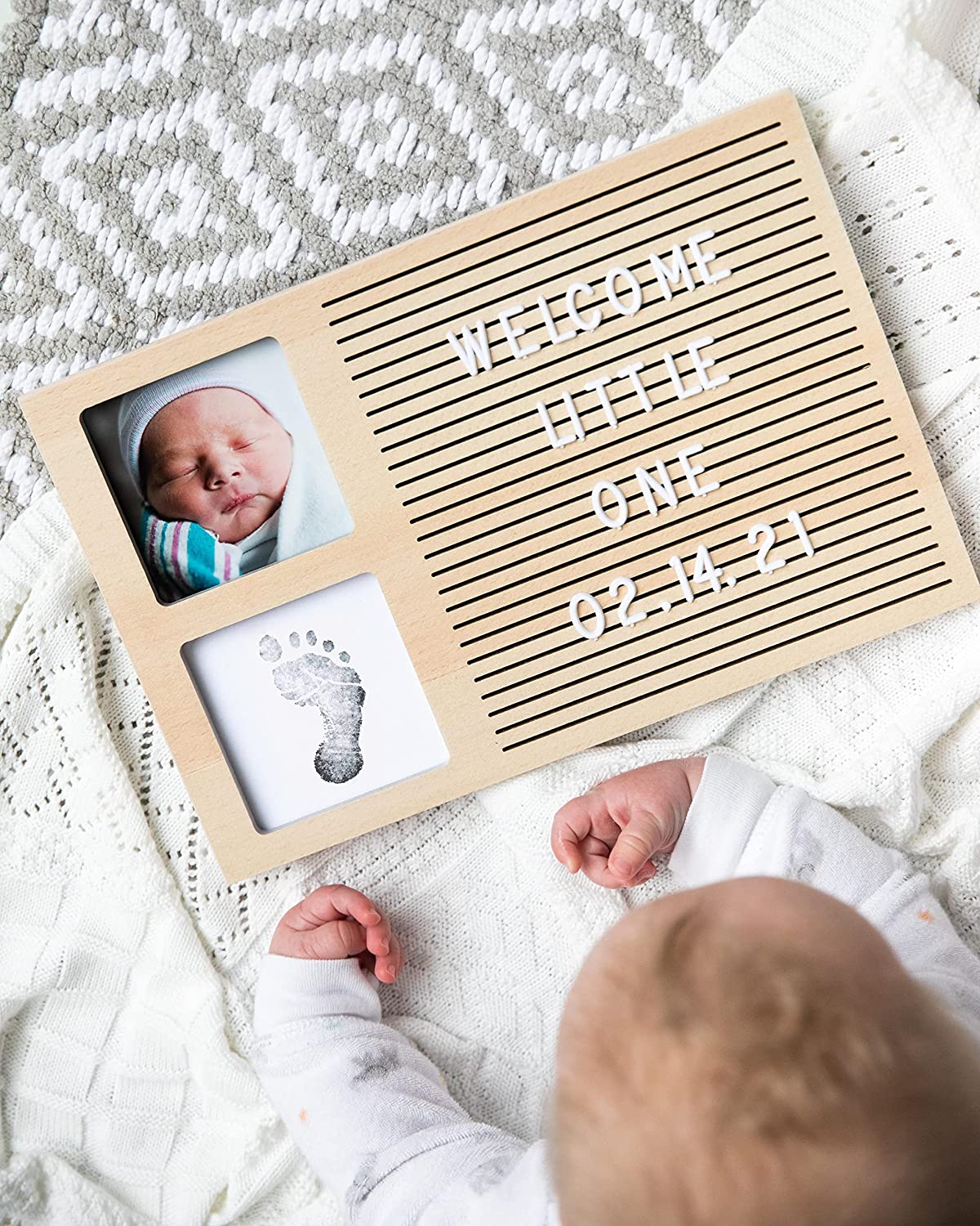 Pearhead Babyprints Letterboard Frame - Natural