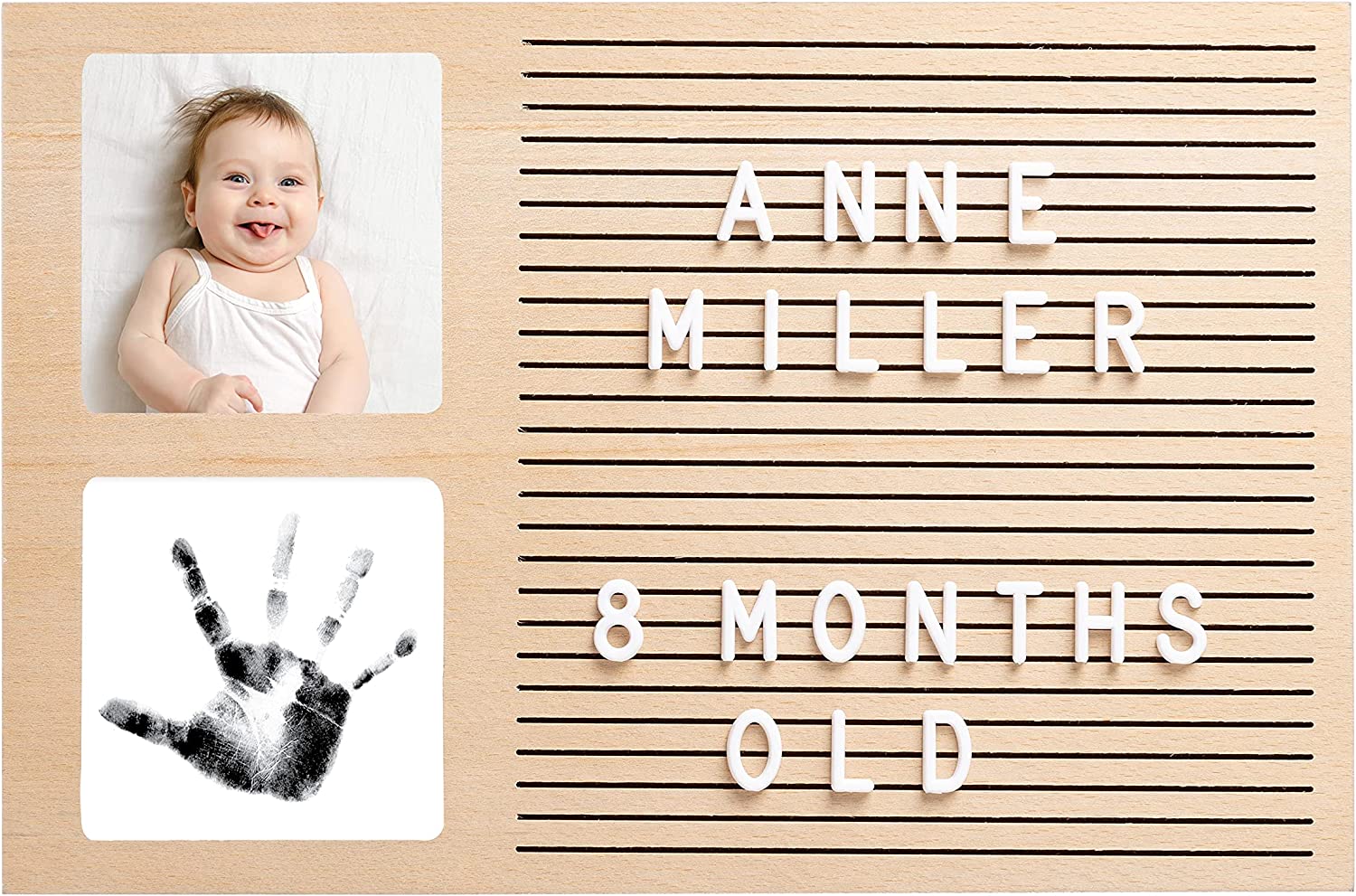 Pearhead Babyprints Letterboard Frame - Natural